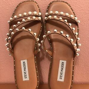 Steve Madden- Size 6.5- Pearl Studded Sandals